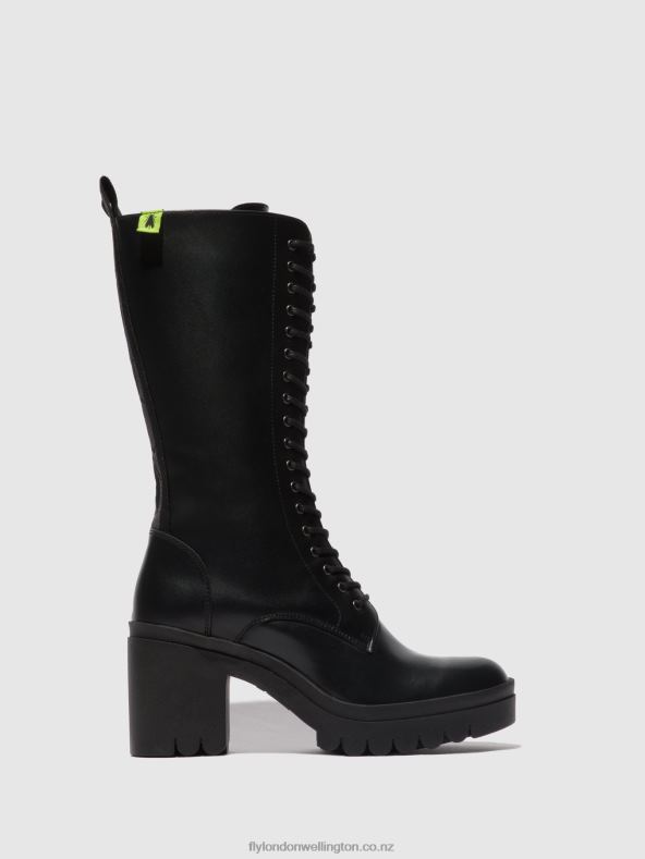 Women Fly London TUNDER BLACK (BLACK SOLE) Lace-up Boots TALY884 0B6X4314