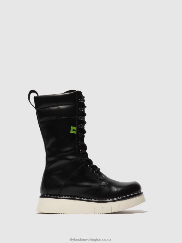 Women Fly London TUNDER BLACK Lace-up Boots IEVA245 0B6X4313