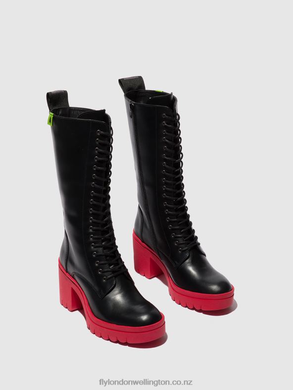 Women Fly London TUNDER BLACK (RED SOLE) Lace-up Boots TALY884 0B6X4315