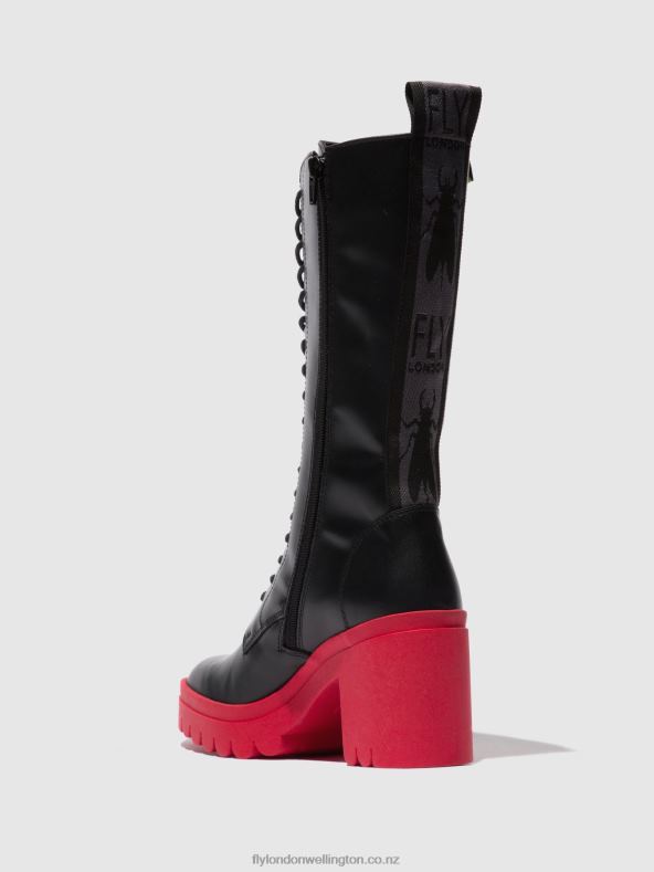Women Fly London TUNDER BLACK (RED SOLE) Lace-up Boots TALY884 0B6X4315