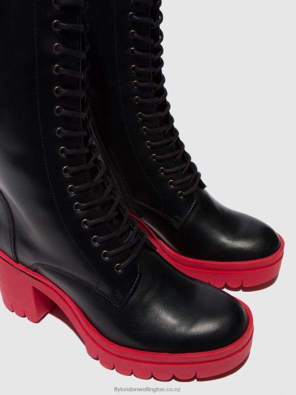 Women Fly London TUNDER BLACK (RED SOLE) Lace-up Boots TALY884 0B6X4315