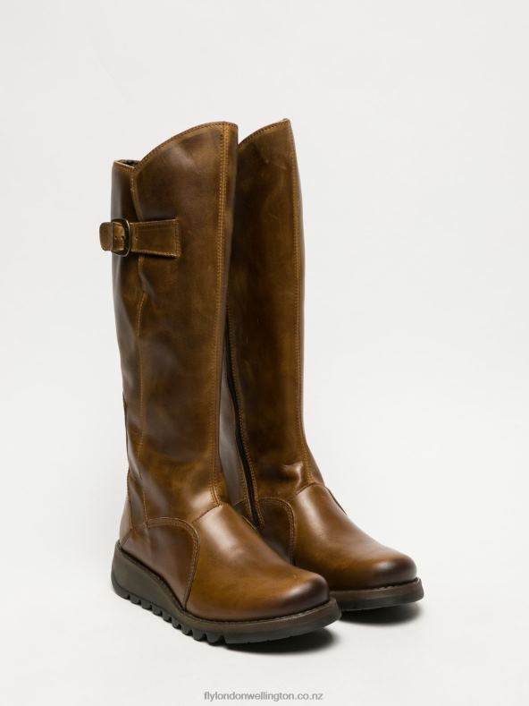 Women Fly London CAMEL Zip Up Boots MOL 2 0B6X4352