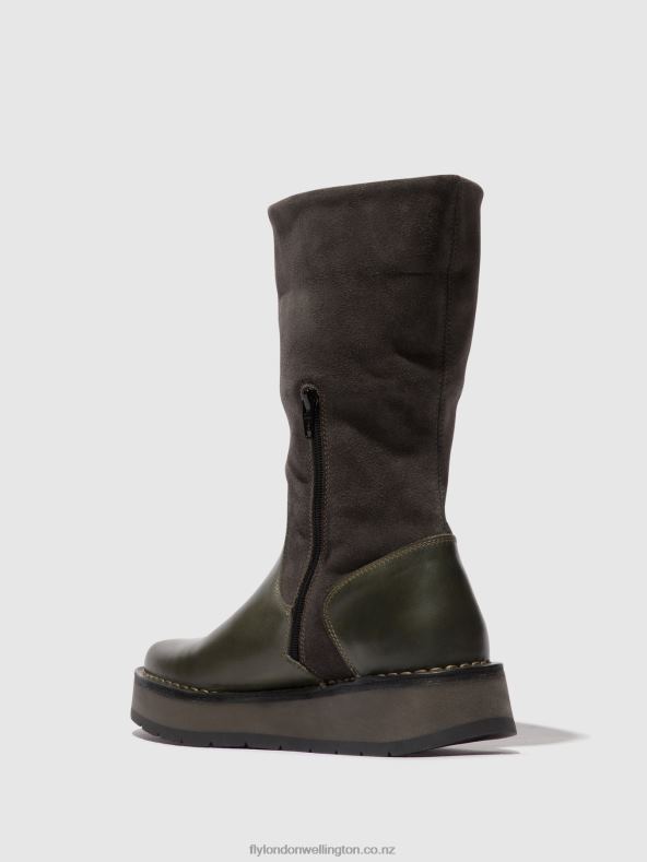 Women Fly London DIESEL (ROSE) Zip Up Boots RULA083 0B6X4298