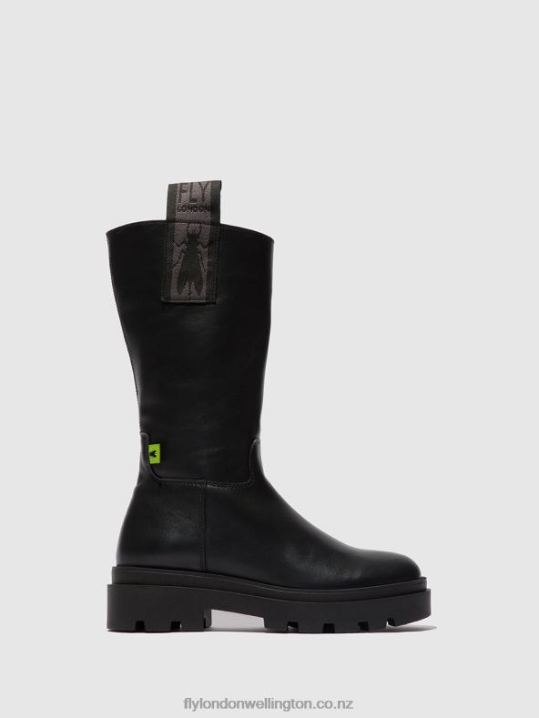 Women Fly London NAOMI BLACK Zip Up Boots JALO882 0B6X4310