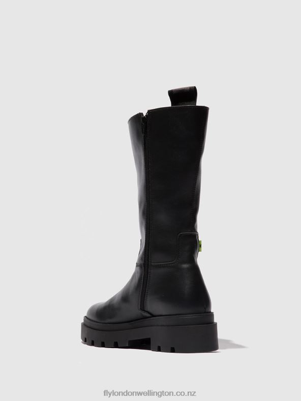 Women Fly London NAOMI BLACK Zip Up Boots JALO882 0B6X4310