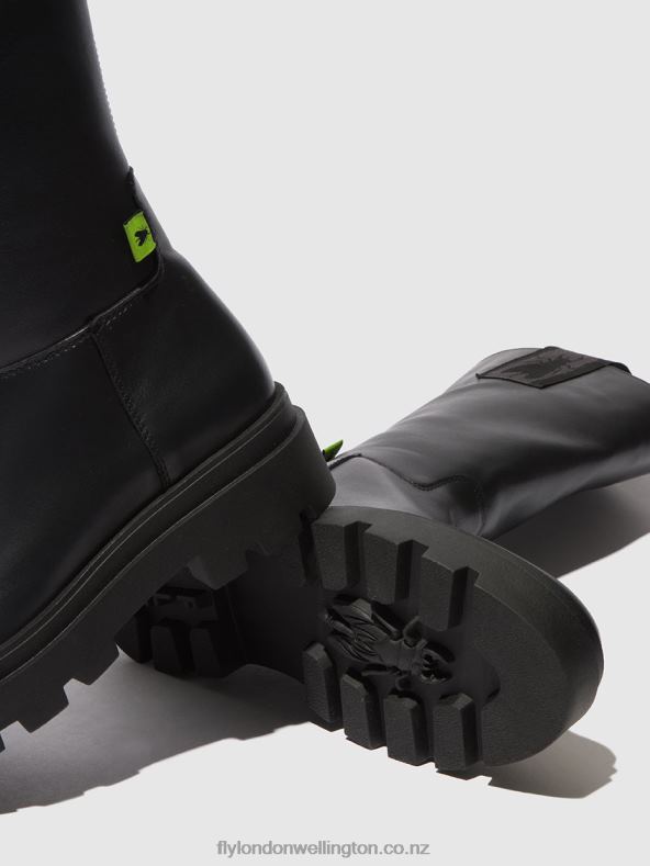Women Fly London NAOMI BLACK Zip Up Boots JALO882 0B6X4310