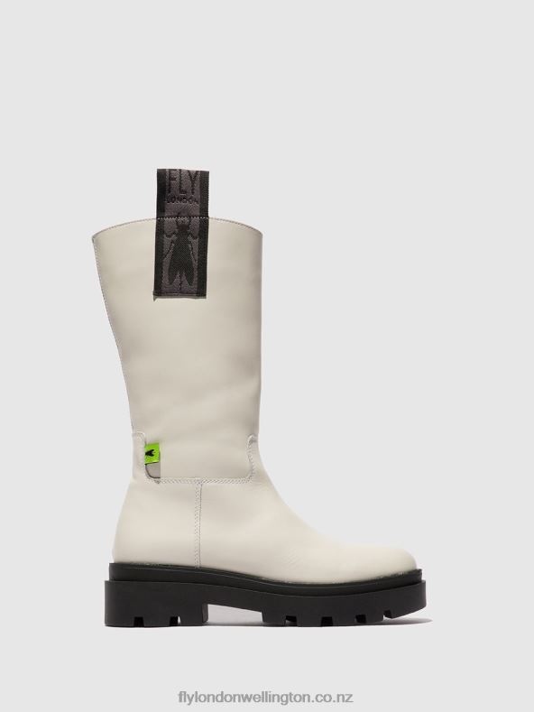 Women Fly London NAOMI OFFWHITE Zip Up Boots JALO882 0B6X4311