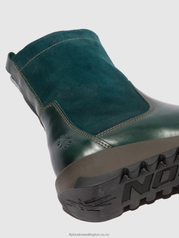 Women Fly London RUG/OILSUEDE PETROL Zip Up Boots SAUK794 0B6X4316