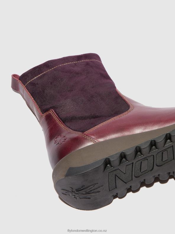 Women Fly London RUG/OILSUEDE PURPLE Zip Up Boots SAUK794 0B6X4322