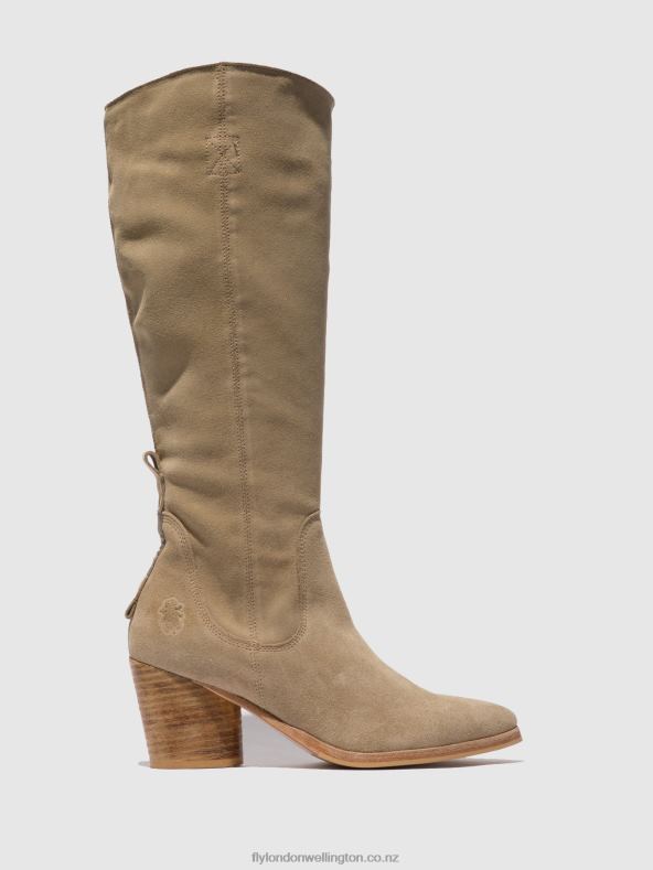 Women Fly London SUEDE CREME Zip Up Boots AMES826 0B6X4326