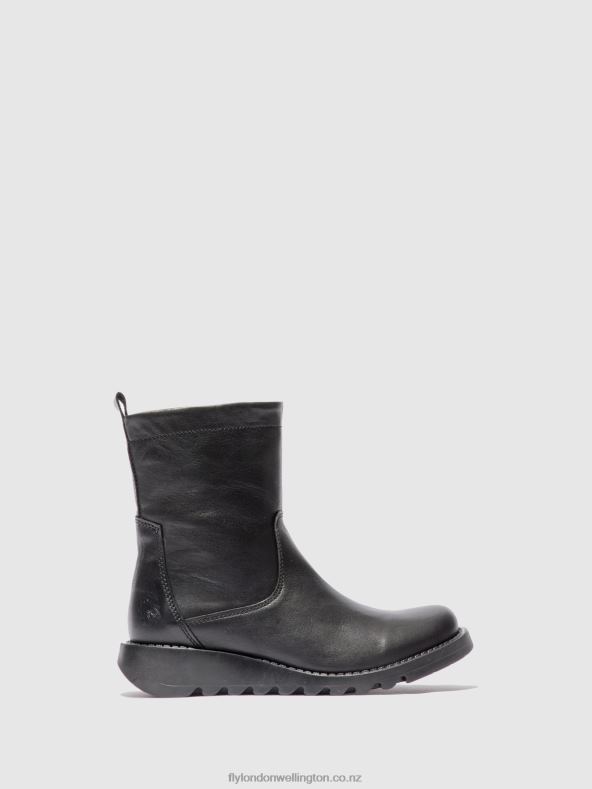 Women Fly London VELVET BLACK(BLACK) Zip Up Boots SAUK794 0B6X4317