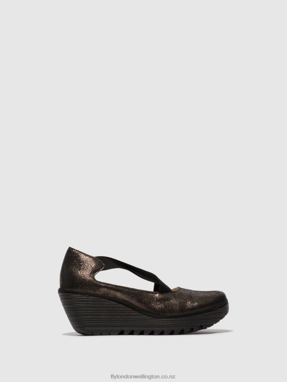 Women Fly London GRAPHITE Elasticated Shoes YOLY402 0B6X4685