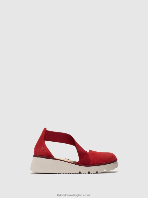 Women Fly London LIPSTICK RED Elasticated Shoes PACY415 0B6X4660
