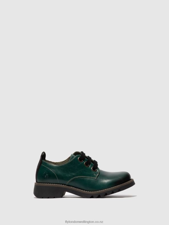 Women Fly London SHAMROCK GREEN Lace-up Shoes RUDA538 0B6X4679