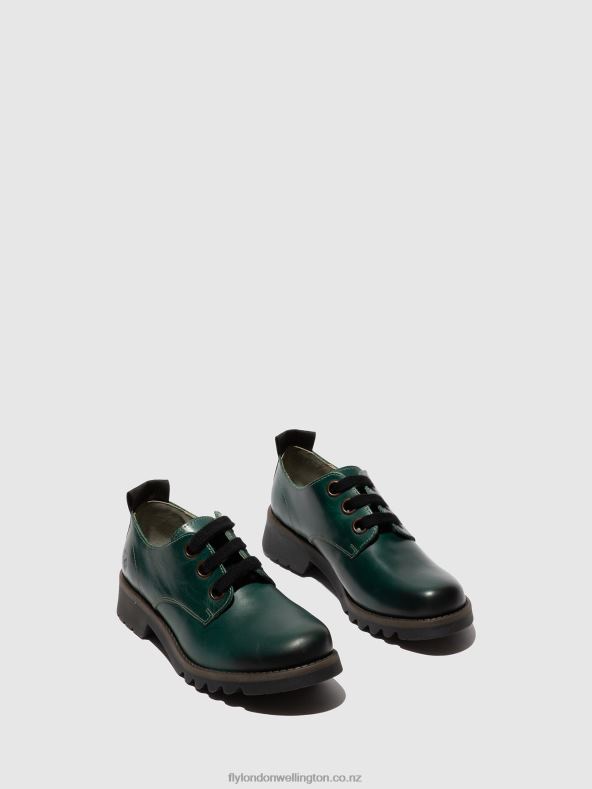 Women Fly London SHAMROCK GREEN Lace-up Shoes RUDA538 0B6X4679