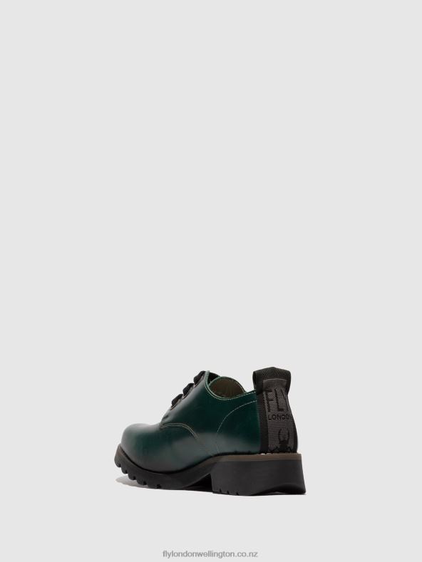 Women Fly London SHAMROCK GREEN Lace-up Shoes RUDA538 0B6X4679