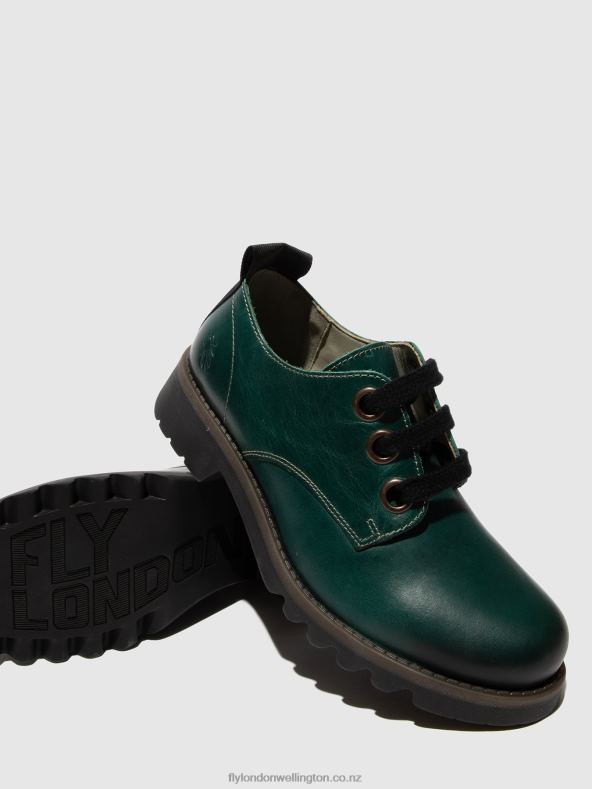 Women Fly London SHAMROCK GREEN Lace-up Shoes RUDA538 0B6X4679