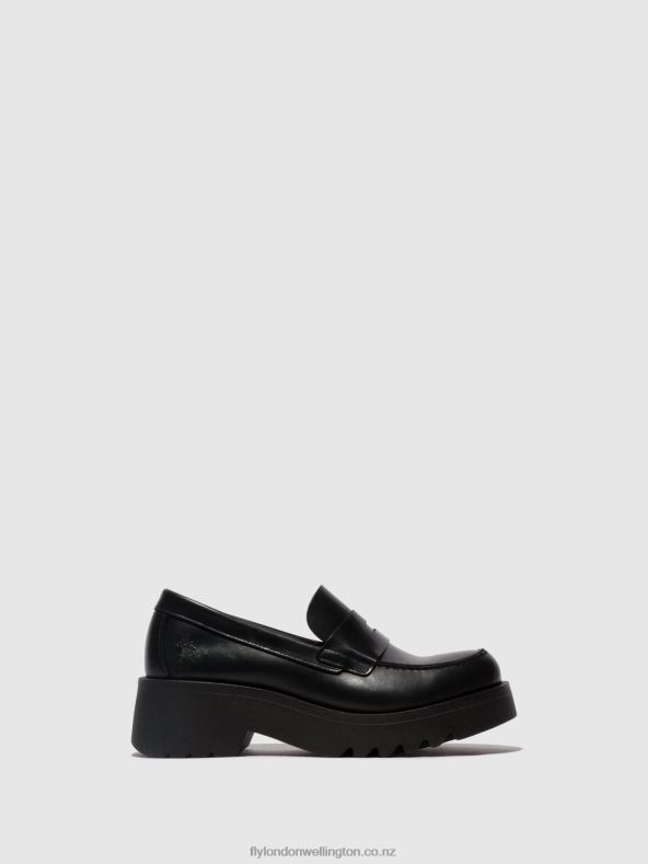 Women Fly London BLACK (BLACK SOLE) Loafers Shoes MOAT948 0B6X4653