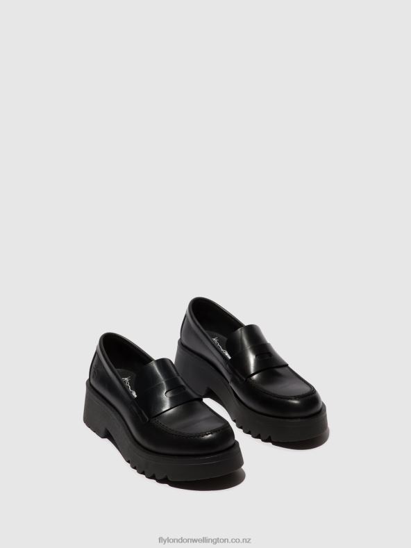 Women Fly London BLACK (BLACK SOLE) Loafers Shoes MOAT948 0B6X4653