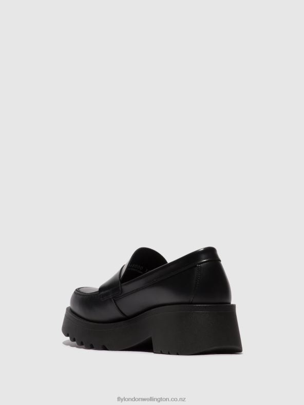 Women Fly London BLACK (BLACK SOLE) Loafers Shoes MOAT948 0B6X4653