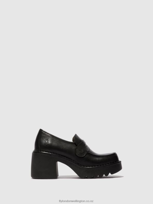 Women Fly London BLACK Loafers Shoes MULY252 0B6X4676