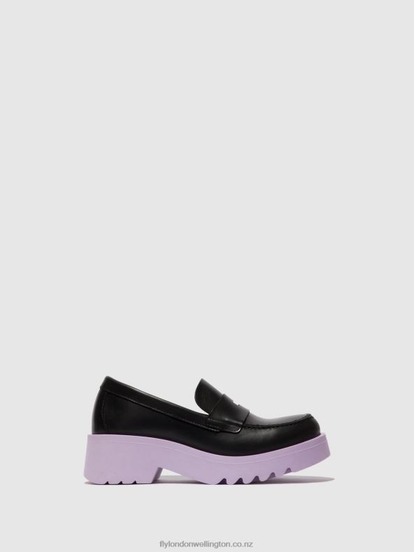 Women Fly London BLACK (VIOLET SOLE) Loafers Shoes MOAT948 0B6X4651