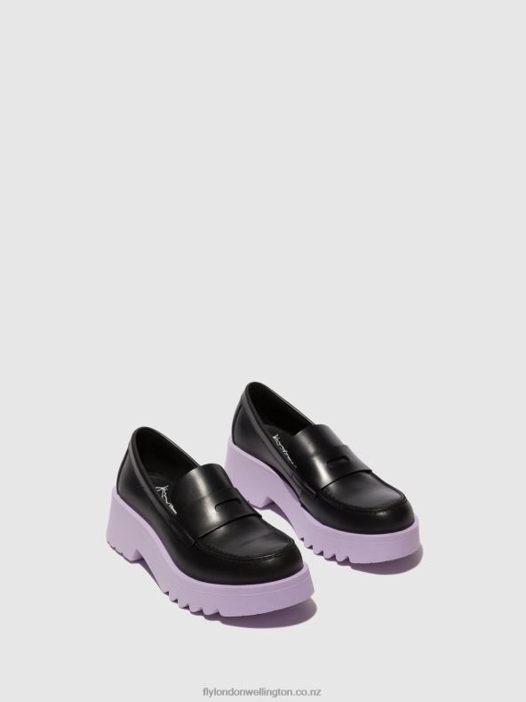 Women Fly London BLACK (VIOLET SOLE) Loafers Shoes MOAT948 0B6X4651