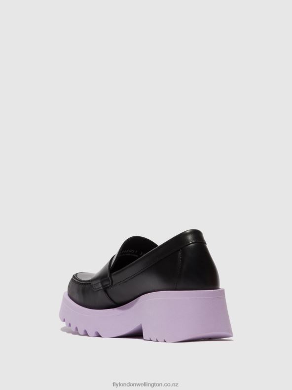 Women Fly London BLACK (VIOLET SOLE) Loafers Shoes MOAT948 0B6X4651