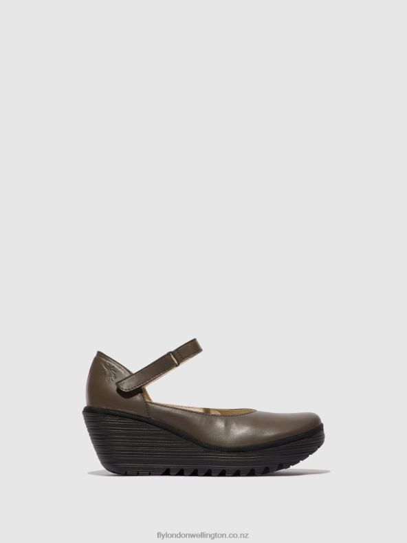 Women Fly London DK. TAUPE Mary Jane Shoes YAWO345 0B6X4668