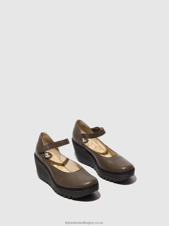 Women Fly London DK. TAUPE Mary Jane Shoes YAWO345 0B6X4668