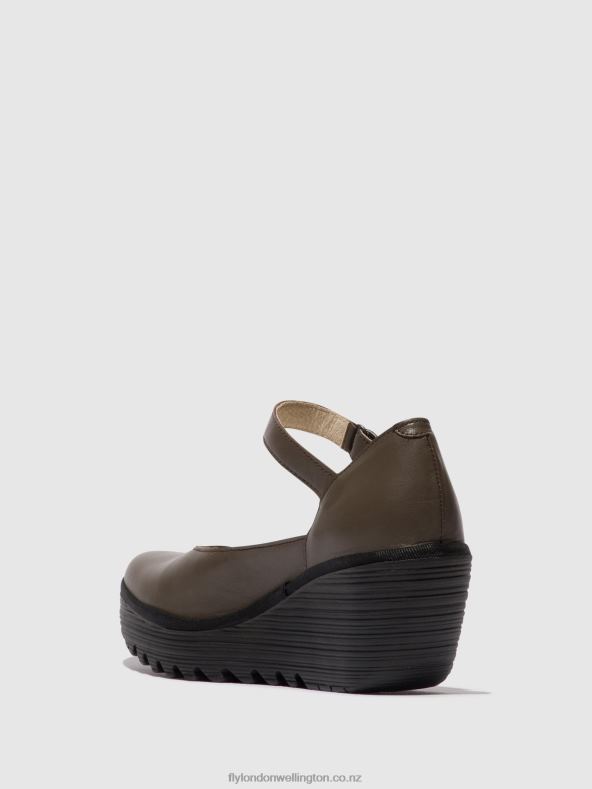 Women Fly London DK. TAUPE Mary Jane Shoes YAWO345 0B6X4668