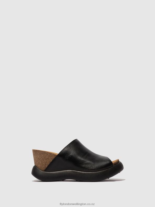 Women Fly London BLACK Slip-on Mules GINO966 0B6X4366
