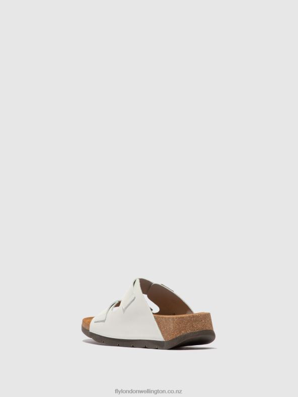 Women Fly London BRIDLE OFF WHITE Open Toe Mules CAJA721 0B6X4388
