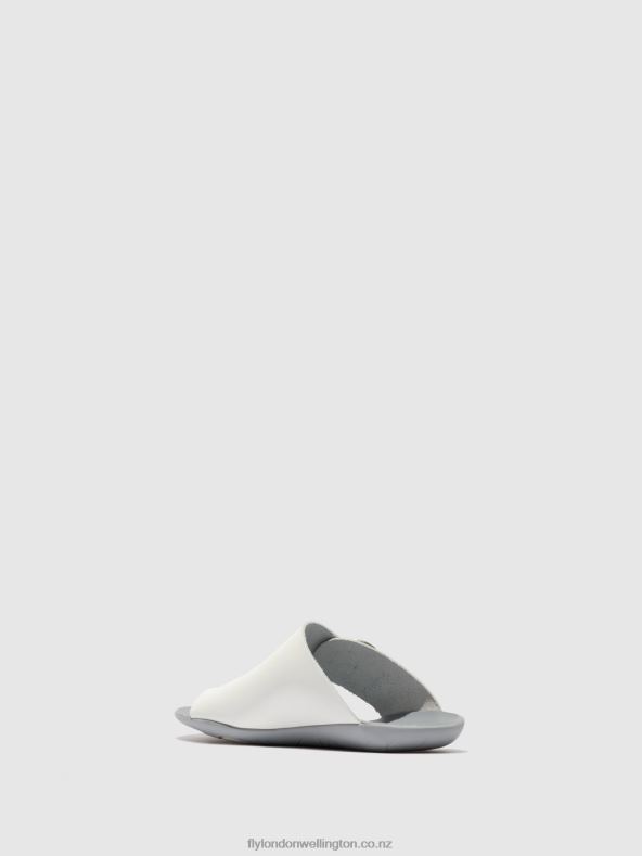 Women Fly London BRIDLE OFF WHITE Open Toe Mules MICA758 0B6X4385