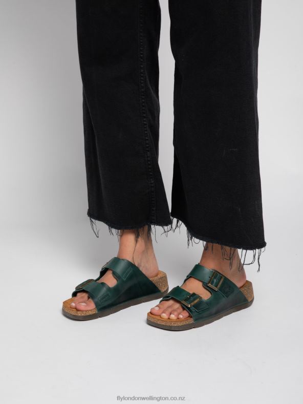Women Fly London BRIDLE PETROL Open Toe Mules CAJA721 0B6X4386