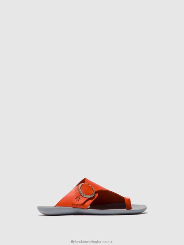 Women Fly London CORAL Open Toe Mules MICA758 0B6X4383