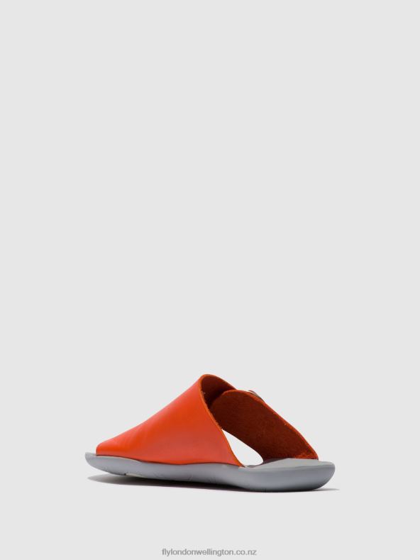 Women Fly London CORAL Open Toe Mules MICA758 0B6X4383