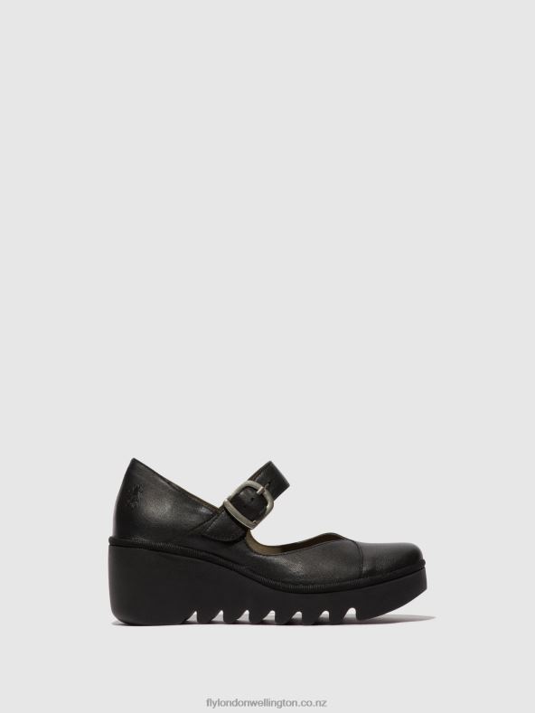 Women Fly London BLACK Buckle Shoes BAXE428 0B6X4620