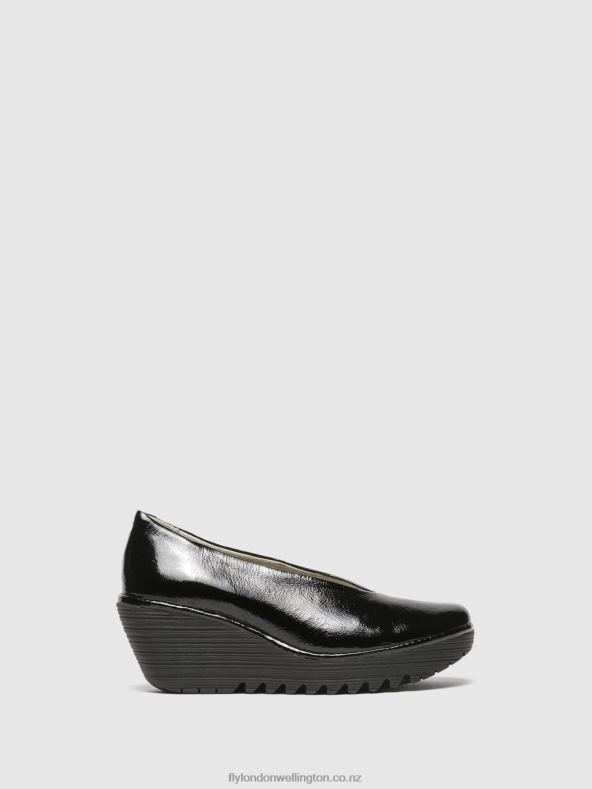 Women Fly London BLACK Classic Pumps Shoes YAZ LUXOR 0B6X4697