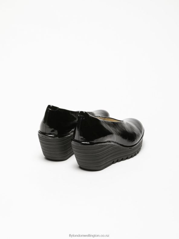 Women Fly London BLACK Classic Pumps Shoes YAZ LUXOR 0B6X4697
