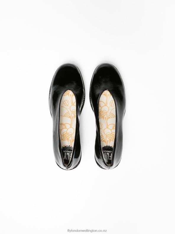 Women Fly London BLACK Classic Pumps Shoes YAZ LUXOR 0B6X4697