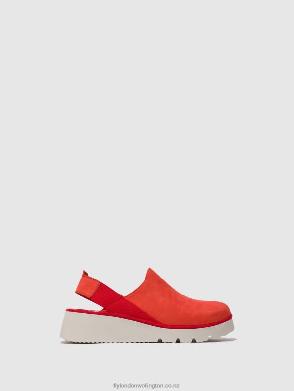 Women Fly London DEVIL RED Sling-Back Shoes PLOG430 0B6X4644