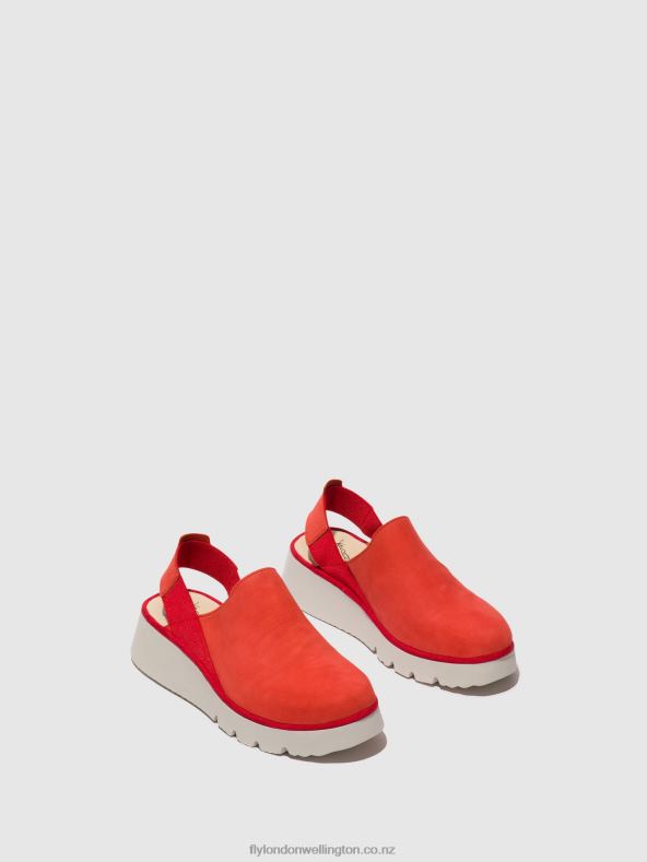 Women Fly London DEVIL RED Sling-Back Shoes PLOG430 0B6X4644