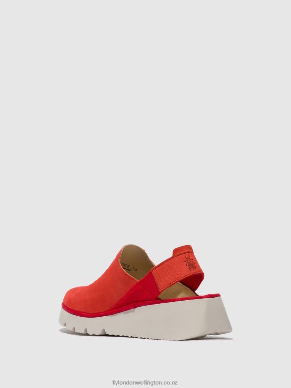 Women Fly London DEVIL RED Sling-Back Shoes PLOG430 0B6X4644