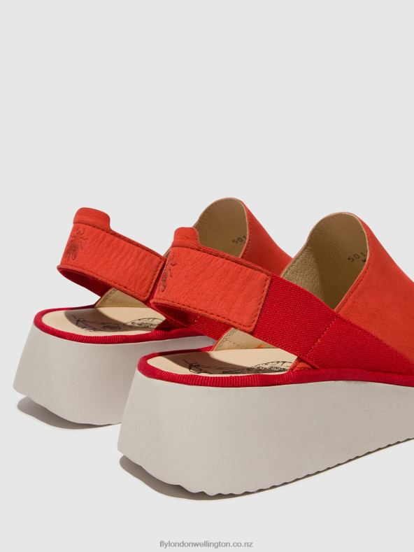 Women Fly London DEVIL RED Sling-Back Shoes PLOG430 0B6X4644