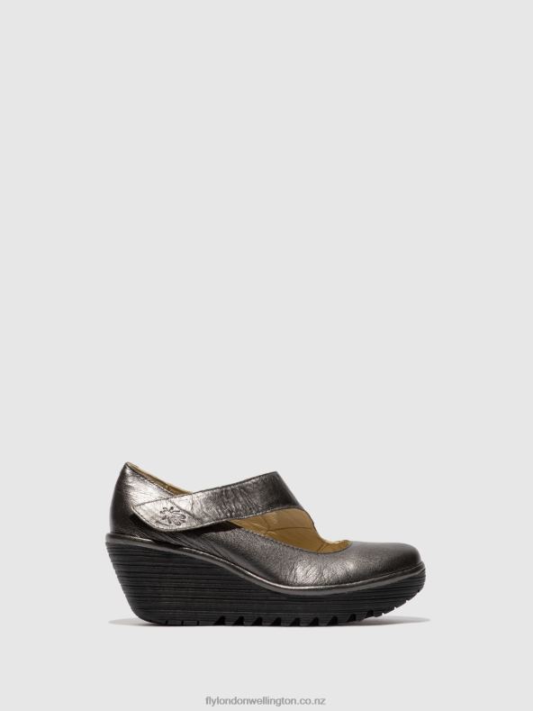 Women Fly London GRAPHITE Wedge Shoes YASI682 0B6X4703