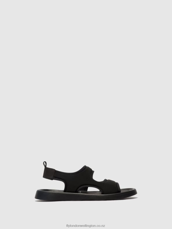 Women Fly London BLACK Sling-Back Sandals TREQ930 0B6X4450