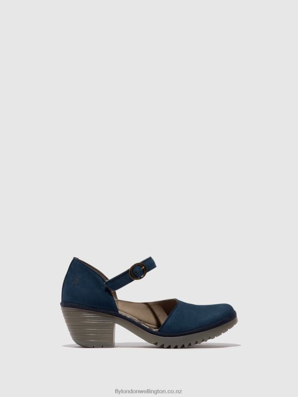 Women Fly London BLUE Buckle Sandals WIFO440 0B6X4492