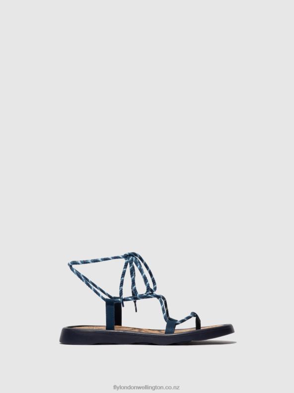 Women Fly London BLUE Lace-up Sandals TACE874 0B6X4551