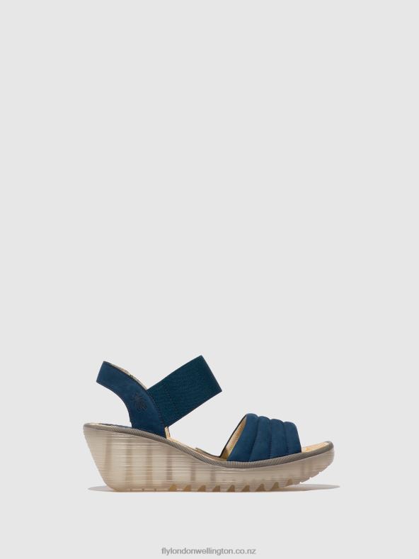 Women Fly London BLUE Sling-Back Sandals YIKO414 0B6X4433